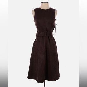 Ann Taylor Chocolate Brown Suede Midi Dress